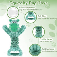 HKM-4480189 Large Plush Dog Toy with Squeaker and Crinkle Paper for Interactive Play, Ideal for Small to Large Dogs