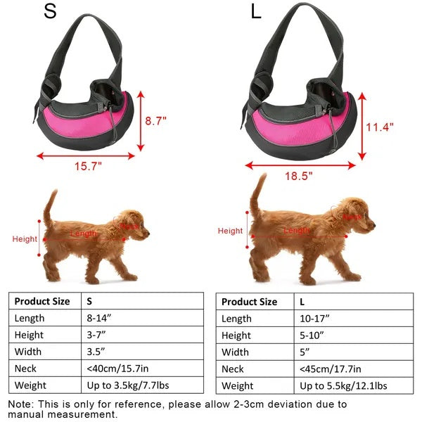 HKM-4480957 Adjustable Padded Hand-Free Sling Pet Carrier for Small Dogs and Cats