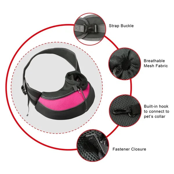 HKM-4480957 Adjustable Padded Hand-Free Sling Pet Carrier for Small Dogs and Cats