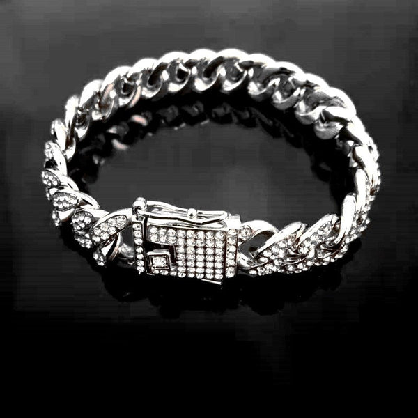 HKM-4481341 Cuban Link Bracelet in Gold and Silver - Alloy, 20cm to 60cm Sizes