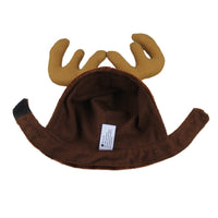 HKM-4483517 Christmas Reindeer Hat for Pets - Adjustable Velcro Design, Soft Polyester Fabric, Comfortable Fit for Small Dogs and Cats