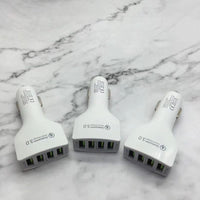 HKM-448403 4-Port USB Car Charger with QC3.0 Fast Charging for Mobile Devices