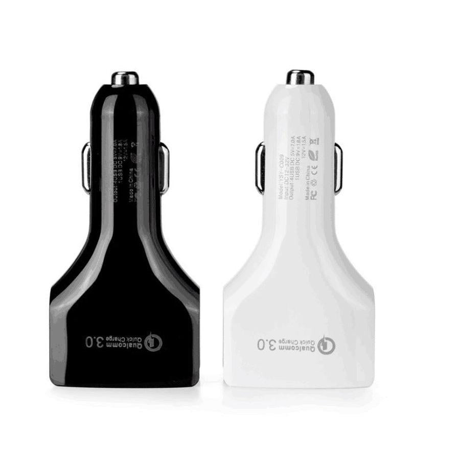 HKM-448403 4-Port USB Car Charger with QC3.0 Fast Charging for Mobile Devices