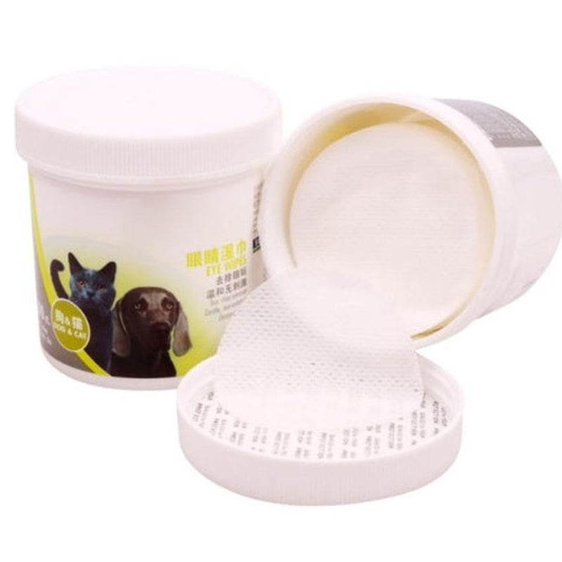 HKM-448403 Gentle Tear Stain Removal Wipes for Pets, 100 Natural Cotton Cleaning Towels