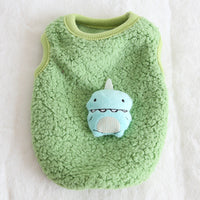 HKM-4484285 Dinosaur Print Thermal Vest for Pets - Cozy Fleece Clothing