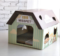 HKM-4484669 Izakaya Coffee House Cat Scratch Board and Toy - Corrugated Cat House with Sharpener, 45cm x 40cm x 35cm