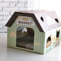 HKM-4484669 Izakaya Coffee House Cat Scratch Board and Toy - Corrugated Cat House with Sharpener, 45cm x 40cm x 35cm