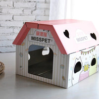 HKM-4484669 Izakaya Coffee House Cat Scratch Board and Toy - Corrugated Cat House with Sharpener, 45cm x 40cm x 35cm