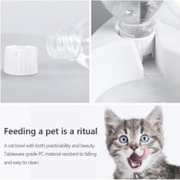 HKM-4485949 Automatic 15° Tilted Pet Food and Water Bowl Set with Water Bottle for Small to Medium Dogs and Cats