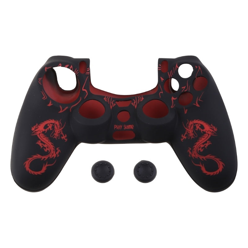 HKM-448659 PS4 Controller Silicone Rubber Sleeve with Dragon Pattern - Protective Case in Multiple Colors
