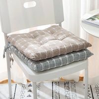 HKM-448659 Plaid Linen Cushion in Blue Grey and Light Coffee - Available in 40x40cm, 45x45cm, 50x50cm