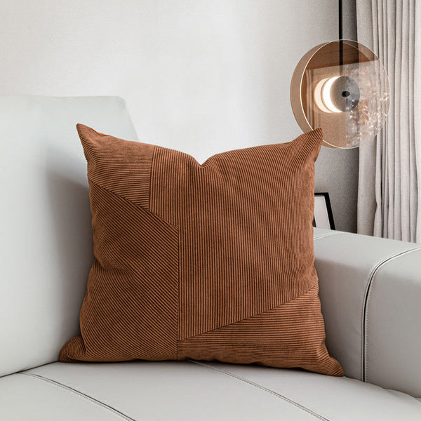 HKM-448787 Modern Minimalist Irregular Pillowcase Set in Reddish Brown - 50x50cm