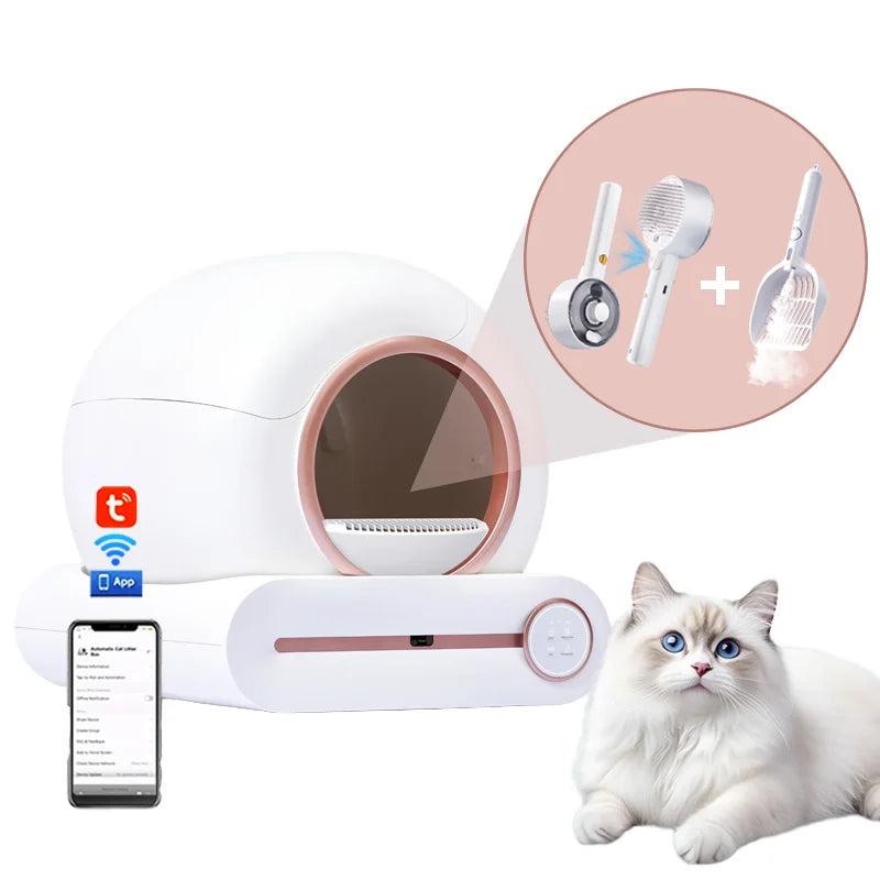 HKM-448787 Smart Self-Cleaning Cat Litter Box with Large Capacity and Odor Control - 11L Plastic Design