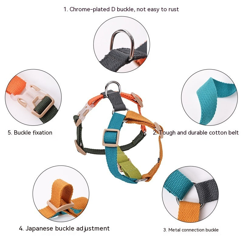 HKM-4488253 H-Shaped Six-Color PET Chest and Back Strap for Dogs