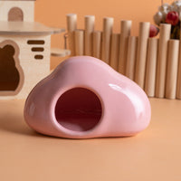 HKM-4488509 Cool Ceramic Nest Shelter for Djungarian Hamsters and Squirrels - Four Seasons Use - Pink/Blue Options