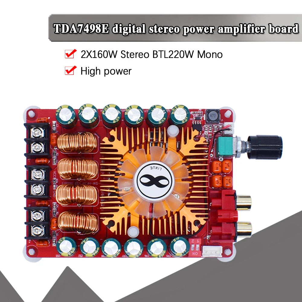 HKM-448851 TDA7498E Dual Channel Audio Amplifier Board, 2X160W and BTL Mode 1X220W for Car and Computer