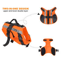 HKM-4488637 Reflective Dog Life Jacket with Double Layer Buoyancy and Easy-Fit Velcro Closure