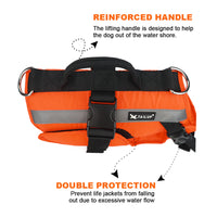 HKM-4488637 Reflective Dog Life Jacket with Double Layer Buoyancy and Easy-Fit Velcro Closure