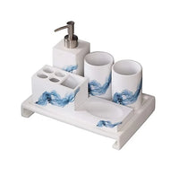 HKM-448915 Resin Bathroom Accessory Set - Elegant Hotel Quality Decor, Made in India