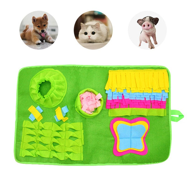HKM-4489277 Pet Lawn Sniffing Pad for Dogs - Plush Chew Toy for Training and Foraging