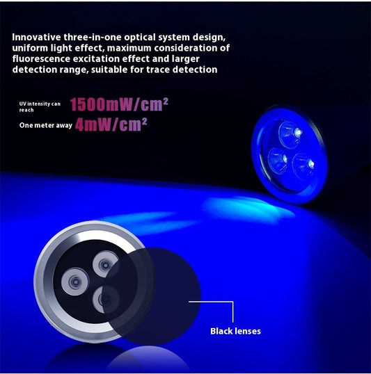 HKM-4489917 UV Flashlight for Detecting Pet Urine Stains and Insects, USB Rechargeable Aluminumn Alloy