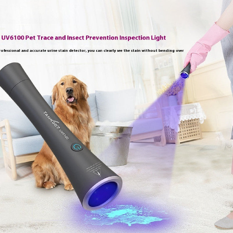 HKM-4489917 UV Flashlight for Detecting Pet Urine Stains and Insects, USB Rechargeable Aluminumn Alloy