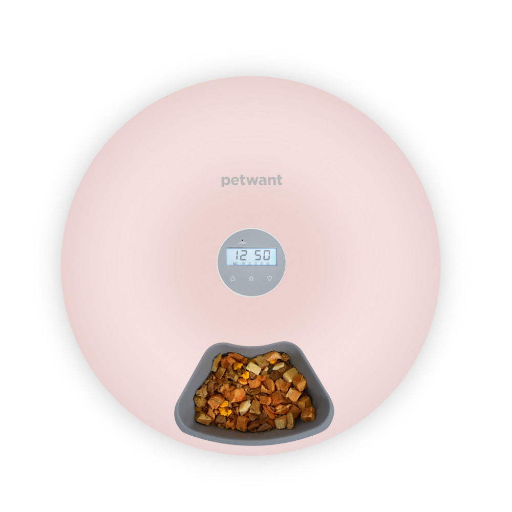 HKM-4490429 Automatic Six-Meal Pet Feeder for Cats and Dogs with USB Power Supply