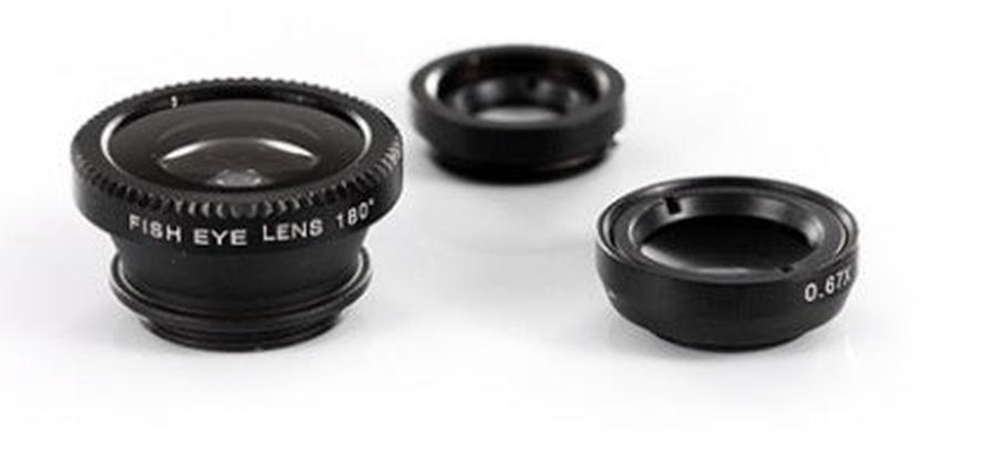 HKM-449043 3-in-1 Mobile Phone Lens: Fisheye, Wide-Angle, and Macro Attachment for Enhanced Photography