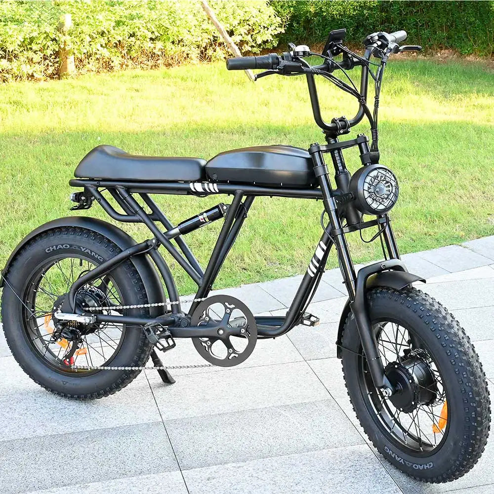 HKM-449043 Folding Electric Mountain Bike 20 Inch 750W Fat Tire with 48V 20Ah Battery and 7-Speed Gears