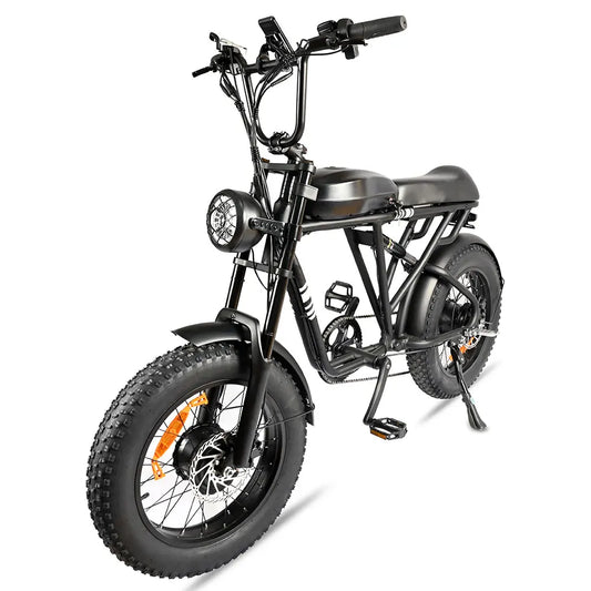 HKM-449043 Folding Electric Mountain Bike 20 Inch 750W Fat Tire with 48V 20Ah Battery and 7-Speed Gears
