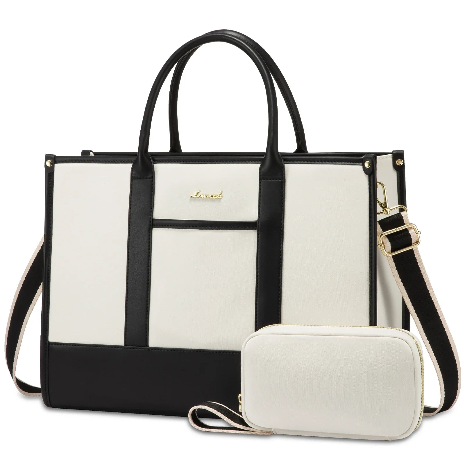 HKM-449043 Stylish Women's Office Work Tote Bag for 15.6-17 Inch Laptops - Large Capacity and Lightweight Briefcase