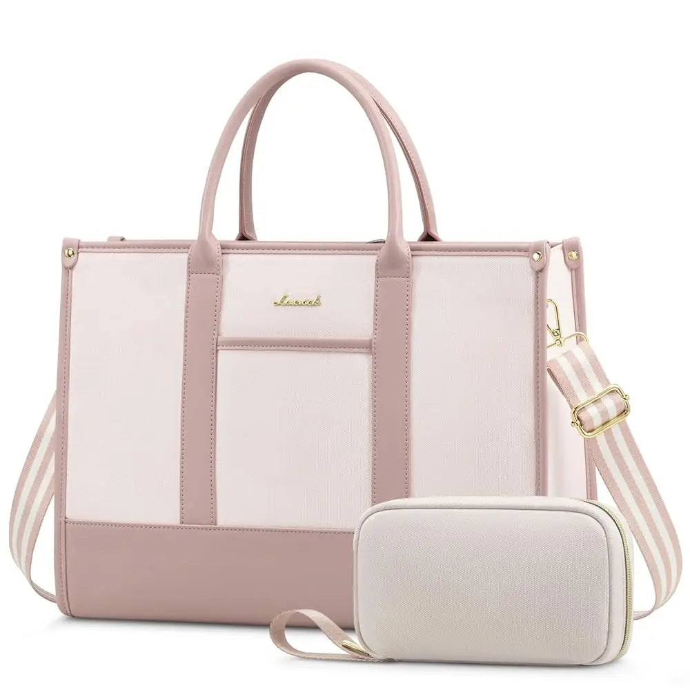 HKM-449043 Stylish Women's Office Work Tote Bag for 15.6-17 Inch Laptops - Large Capacity and Lightweight Briefcase