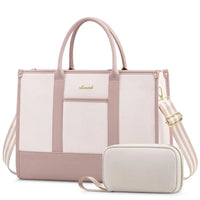 HKM-449043 Stylish Women's Office Work Tote Bag for 15.6-17 Inch Laptops - Large Capacity and Lightweight Briefcase