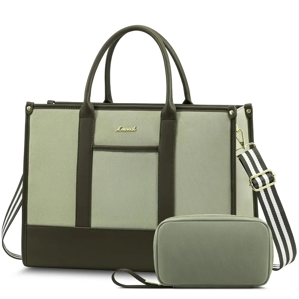 HKM-449043 Stylish Women's Office Work Tote Bag for 15.6-17 Inch Laptops - Large Capacity and Lightweight Briefcase
