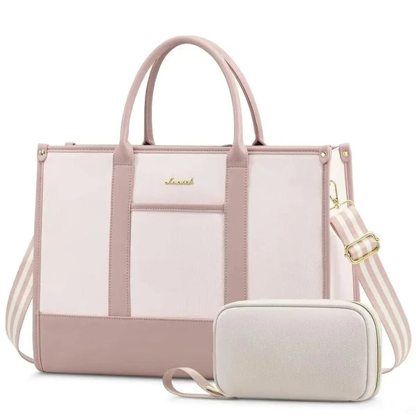 HKM-449043 Stylish Women's Office Work Tote Bag for 15.6-17 Inch Laptops - Large Capacity and Lightweight Briefcase
