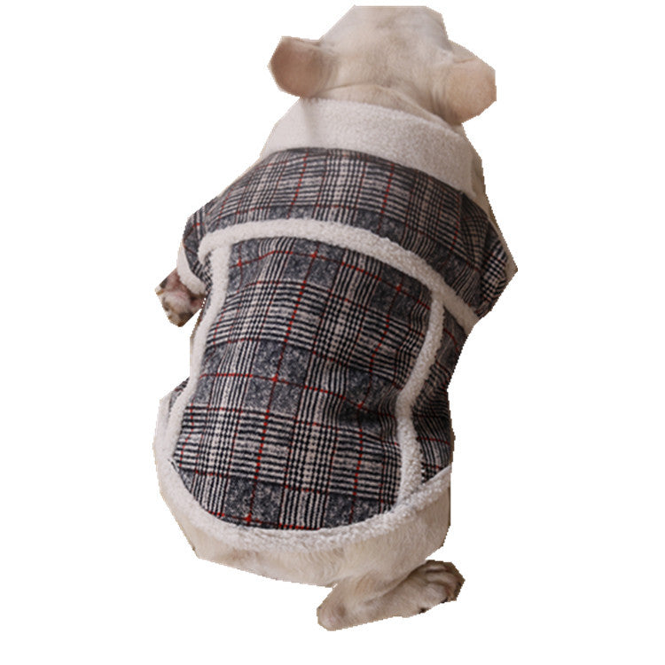 HKM-4490813 Plush Velvet Zipper Coat for Pets - Casual Jacket in Multiple Sizes