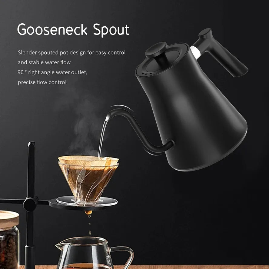 HKM-449107 Digital Temperature Control Gooseneck Electric Kettle 900ml Stainless Steel for Coffee and Tea
