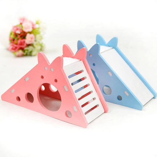 HKM-449107 Hamster Toys Slide Hut PVC Assembly Color Hut Slide Toy Golden Bear Hamster Supplies