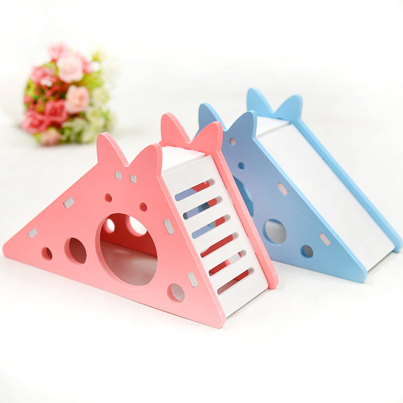 HKM-449107 Hamster Toys Slide Hut PVC Assembly Color Hut Slide Toy Golden Bear Hamster Supplies