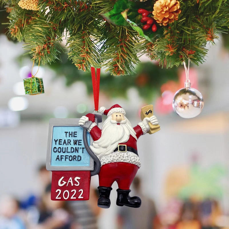HKM-449107 Resin Christmas Tree Pendant - 2022 and 2023 Santa Designs, 11x9x1.2cm