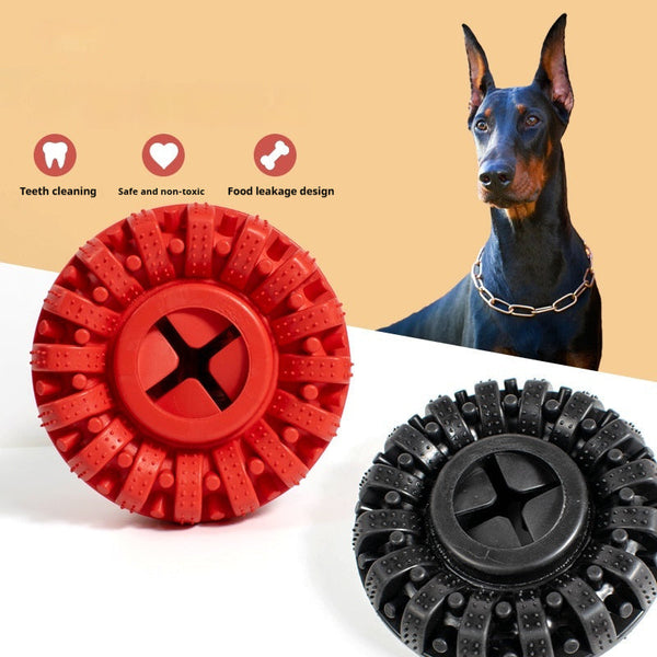 HKM-4492861 Durable TPR Dog Bite Tire Toy - 14x5cm, Black/Red