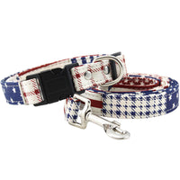 HKM-449363 Pure Cotton Adjustable Dog Collar with Leash - Multiple Sizes Available