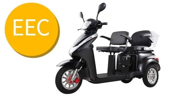 HKM-449363 Three-Wheel Electric Mobility Scooter, 60V 1000W, 40-60km Range, LED Display, Disc Brake, Unisex, Max Load 120kgs