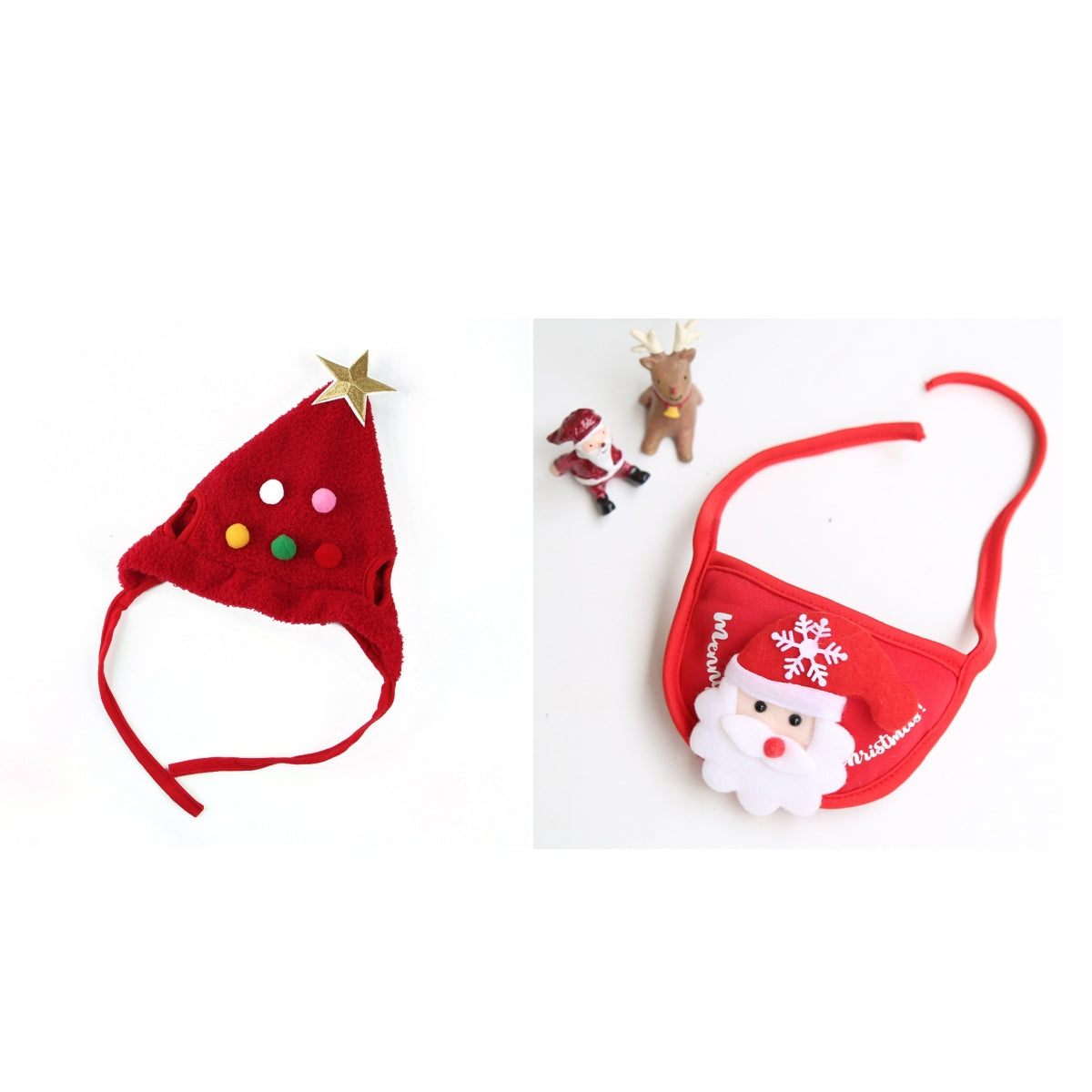 HKM-4494397 Christmas Tree Shaped Pet Hat - Fluff & Fur Ball Design for Spring and Autumn