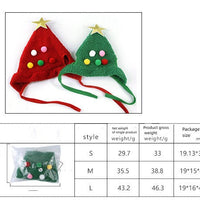 HKM-4494397 Christmas Tree Shaped Pet Hat - Fluff & Fur Ball Design for Spring and Autumn