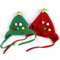 HKM-4494397 Christmas Tree Shaped Pet Hat - Fluff & Fur Ball Design for Spring and Autumn
