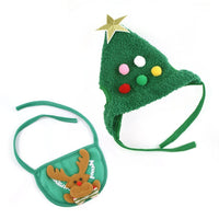 HKM-4494397 Christmas Tree Shaped Pet Hat - Fluff & Fur Ball Design for Spring and Autumn