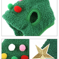 HKM-4494397 Christmas Tree Shaped Pet Hat - Fluff & Fur Ball Design for Spring and Autumn