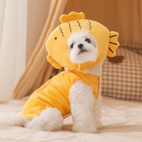 HKM-4494781 Onsen Fish Costume for Pets - Yellow Hat and Vest for Cozy Fun