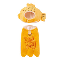 HKM-4494781 Onsen Fish Costume for Pets - Yellow Hat and Vest for Cozy Fun
